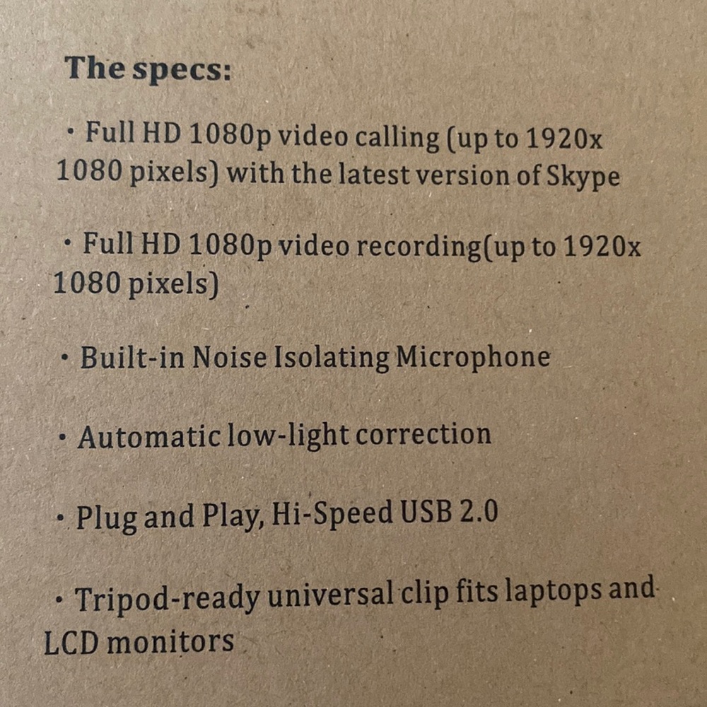 NIB • HD - 1080P Computer Clip-On Web Camera - Picture 6 of 6